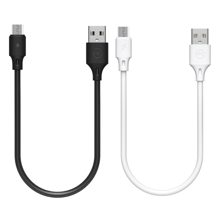 WK WDC-105m 2.4A Micro USB Full Speed Pro Charging Data Cable, Length: 25cm(White) - Micro USB Cable by WK | Online Shopping UK | buy2fix