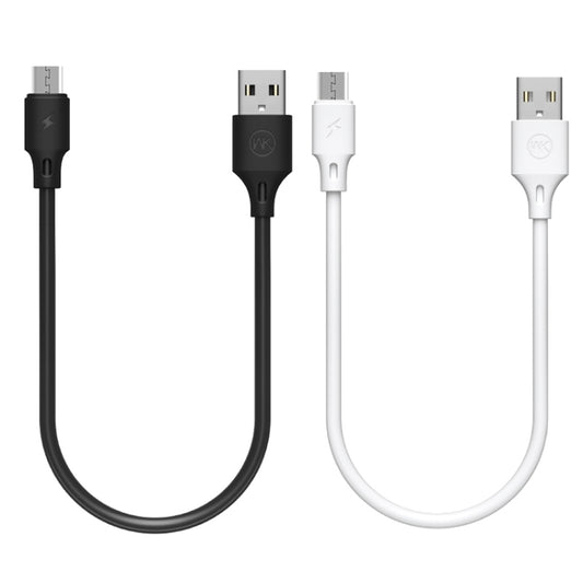 WK WDC-105m 2.4A Micro USB Full Speed Pro Charging Data Cable, Length: 25cm(White) - Micro USB Cable by WK | Online Shopping UK | buy2fix