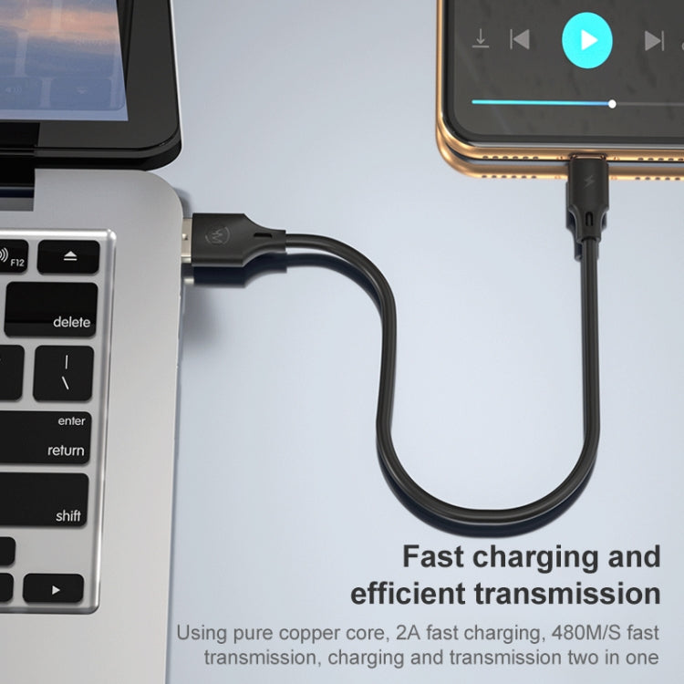 WK WDC-105m 2.4A Micro USB Full Speed Pro Charging Data Cable, Length: 25cm(White) - Micro USB Cable by WK | Online Shopping UK | buy2fix