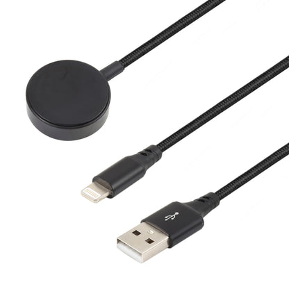For iPhone / Apple Watch 2 In 1 8 Pin + Magnetic Charging Base Multi-function Charging Cable, Length: 1m(Black) by buy2fix