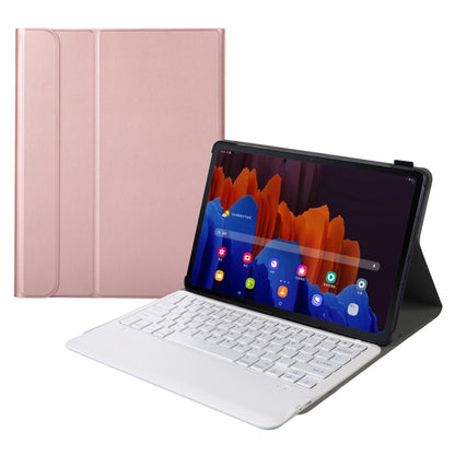 A970 Detachable Bluetooth Keyboard Ultrathin Horizontal Flip Leather Tablet Case for Samsung Galaxy Tab S7 FE T730 / T736 / S7+ T970 / T975 / T976(Rose Gold) by buy2fix