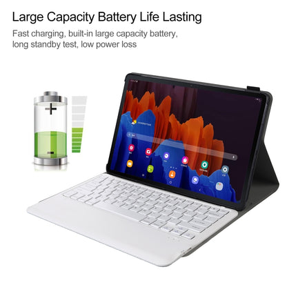 A970 Detachable Bluetooth Keyboard Ultrathin Horizontal Flip Leather Tablet Case for Samsung Galaxy Tab S7 FE T730 / T736 / S7+ T970 / T975 / T976(Rose Gold) by buy2fix