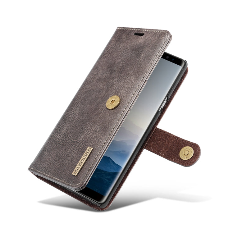 DG.MING Crazy Horse Texture Flip Detachable Magnetic Leather Case for Galaxy Note 9, with Holder & Card Slots & Wallet(Grey) - Galaxy Phone Cases by DG.MING | Online Shopping UK | buy2fix