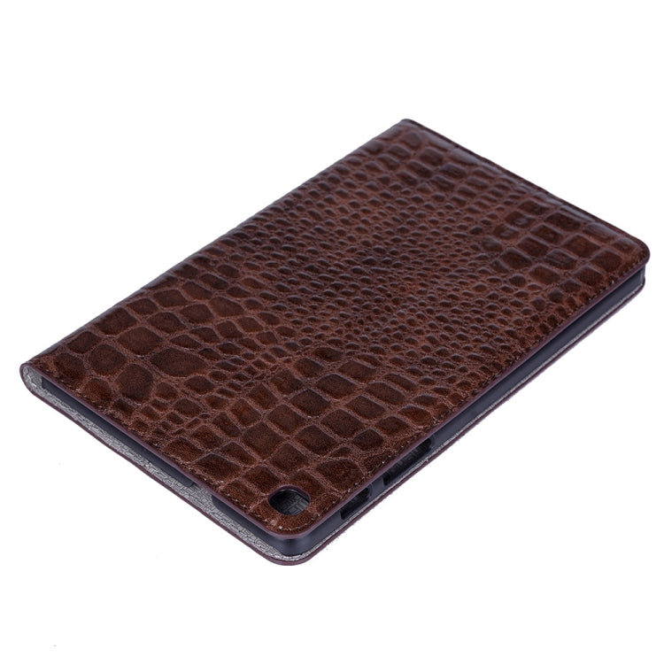 Crocodile Texture Horizontal Flip Leather Case for Galaxy Tab A 8 (2019) P200 / P205, with Holder & Card Slots & Wallet(Brown) by buy2fix