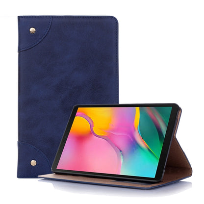 Retro Book Style Horizontal Flip Leather Case for Galaxy Tab A 8 (2019) P200 / P205, with Holder & Card Slots & Wallet (Navy Blue) by buy2fix