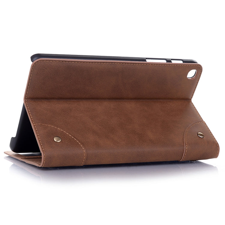 Retro Book Style Horizontal Flip Leather Case for Galaxy Tab A 8 (2019) P200 / P205, with Holder & Card Slots & Wallet (Brown) by buy2fix