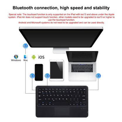 HB119B 10 inch Universal Tablet Wireless Bluetooth Keyboard with Touch Panel (Black) by buy2fix