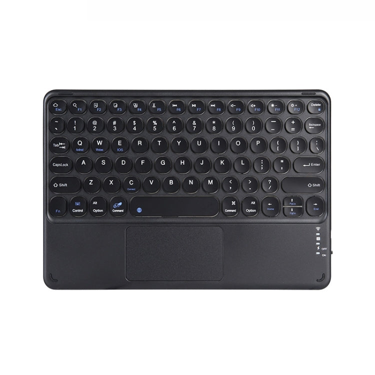 250C 10 inch Universal Tablet Round Keycap Wireless Bluetooth Keyboard with Touch Panel (Black) by buy2fix