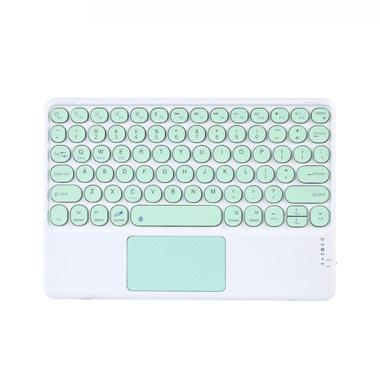 250C 10 inch Universal Tablet Round Keycap Wireless Bluetooth Keyboard with Touch Panel (Green) by buy2fix