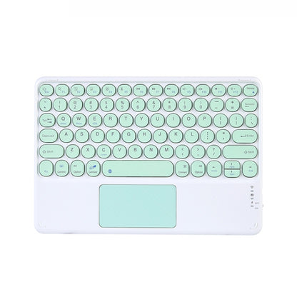 250C 10 inch Universal Tablet Round Keycap Wireless Bluetooth Keyboard with Touch Panel (Green) by buy2fix