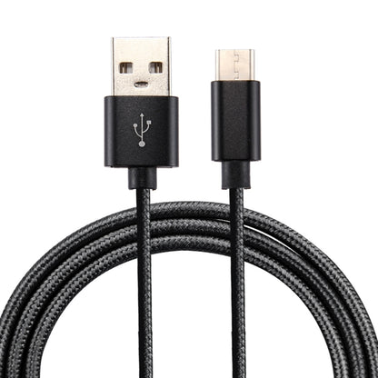 Knit Texture USB to USB-C / Type-C Data Sync Charging Cable, Cable Length: 1m, 3A Total Output, 2A Transfer Data(Black) by buy2fix