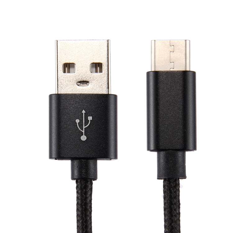 Knit Texture USB to USB-C / Type-C Data Sync Charging Cable, Cable Length: 1m, 3A Total Output, 2A Transfer Data(Black) by buy2fix