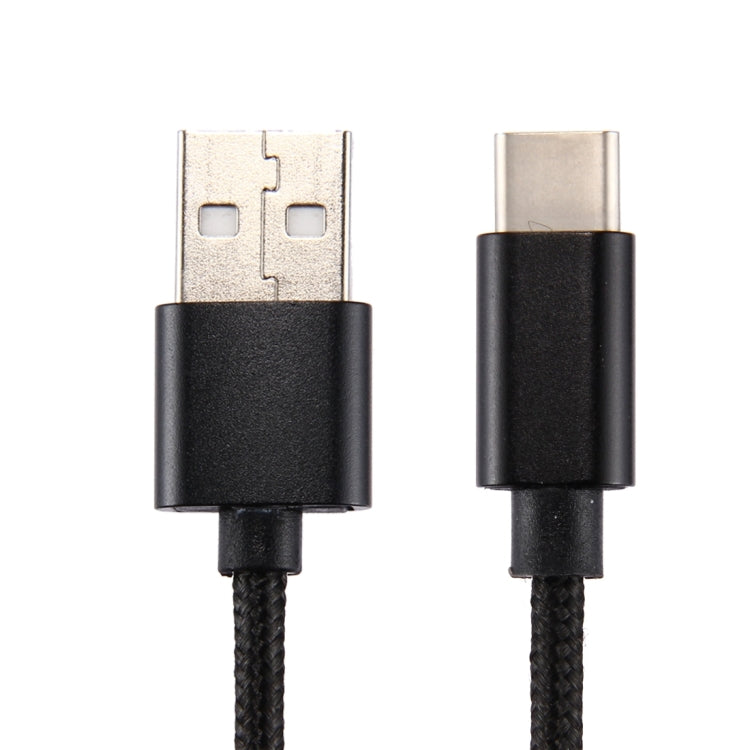Knit Texture USB to USB-C / Type-C Data Sync Charging Cable, Cable Length: 1m, 3A Total Output, 2A Transfer Data(Black) by buy2fix
