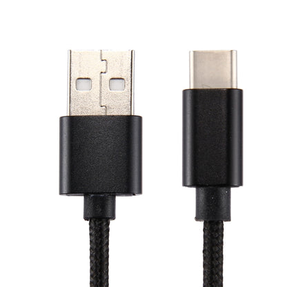 Knit Texture USB to USB-C / Type-C Data Sync Charging Cable, Cable Length: 1m, 3A Total Output, 2A Transfer Data(Black) by buy2fix
