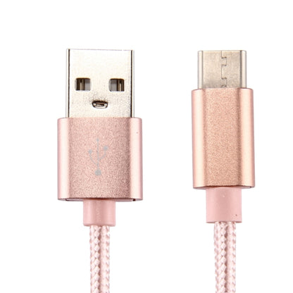 Knit Texture USB to USB-C / Type-C Data Sync Charging Cable, Cable Length: 1m, 3A Total Output, 2A Transfer Data(Rose Gold) by buy2fix