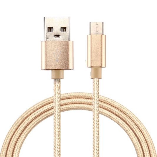 Knit Texture USB to USB-C / Type-C Data Sync Charging Cable, Cable Length: 2m, 3A Output(Gold) by buy2fix