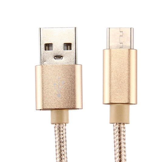 Knit Texture USB to USB-C / Type-C Data Sync Charging Cable, Cable Length: 2m, 3A Output(Gold) by buy2fix