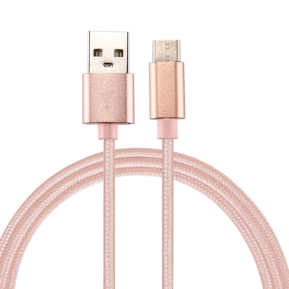 Knit Texture USB to USB-C / Type-C Data Sync Charging Cable, Cable Length: 2m, 3A Output(Rose Gold) by buy2fix