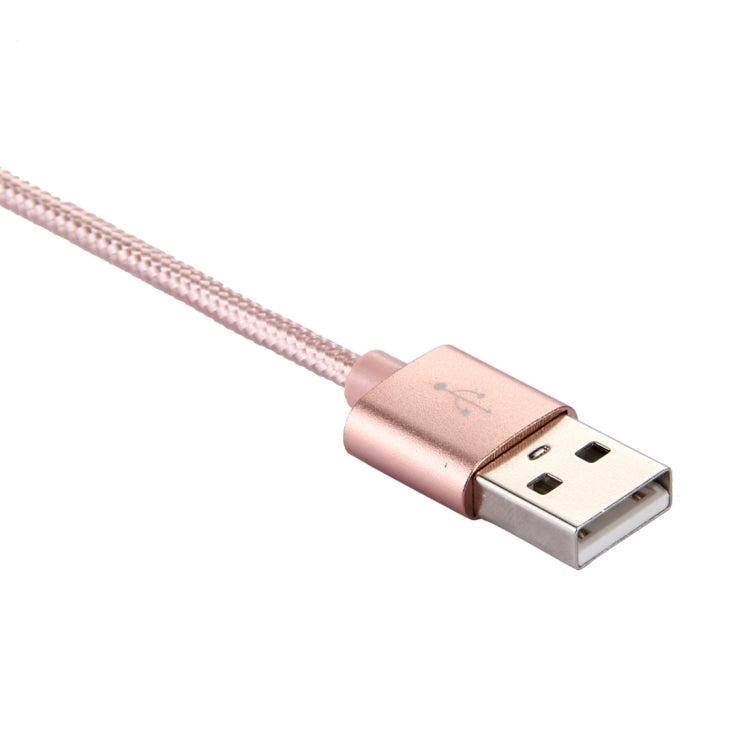 Knit Texture USB to USB-C / Type-C Data Sync Charging Cable, Cable Length: 2m, 3A Output(Rose Gold) by buy2fix