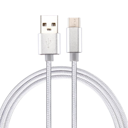 Knit Texture USB to USB-C / Type-C Data Sync Charging Cable, Cable Length: 2m, 3A Output(Silver) by buy2fix