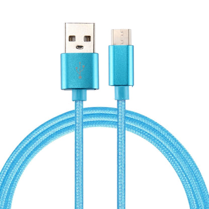 Knit Texture USB to USB-C / Type-C Data Sync Charging Cable, Cable Length: 3m, 3A Total Output, 2A Transfer Data(Blue) by buy2fix