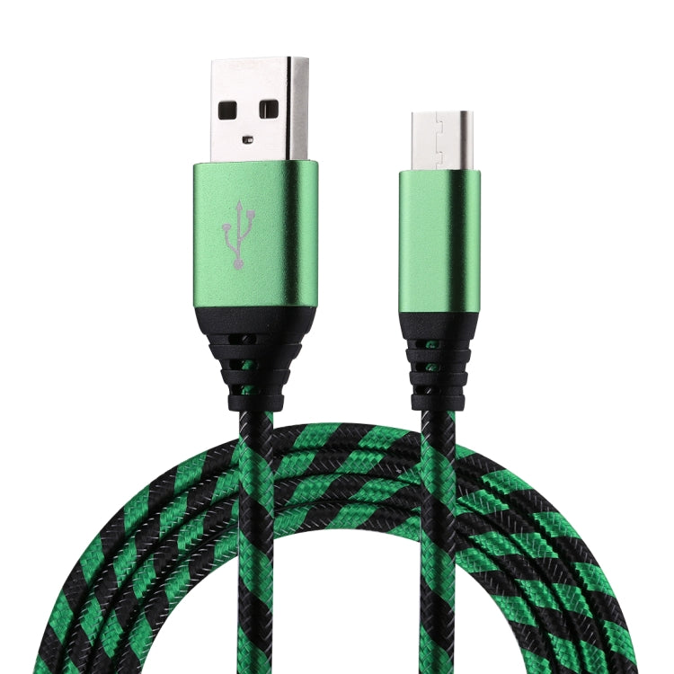 1m USB to USB-C / Type-C Nylon Weave Style Data Sync Charging Cable(Green) by buy2fix