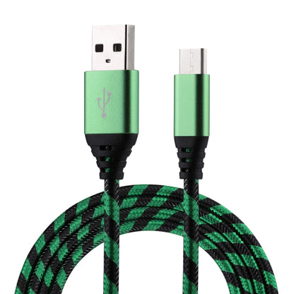 1m USB to USB-C / Type-C Nylon Weave Style Data Sync Charging Cable(Green) by buy2fix