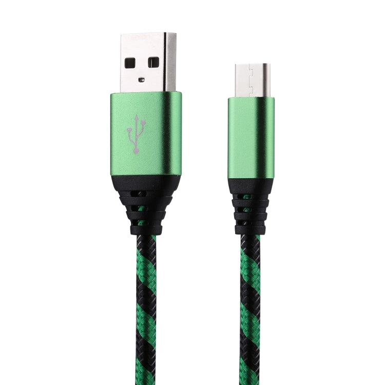 1m USB to USB-C / Type-C Nylon Weave Style Data Sync Charging Cable(Green) by buy2fix