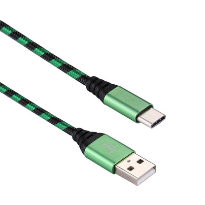 1m USB to USB-C / Type-C Nylon Weave Style Data Sync Charging Cable(Green) by buy2fix