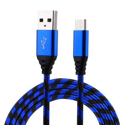 1m USB to USB-C / Type-C Nylon Weave Style Data Sync Charging Cable(Blue) by buy2fix