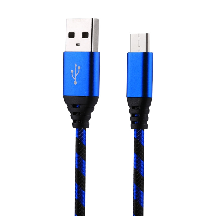 1m USB to USB-C / Type-C Nylon Weave Style Data Sync Charging Cable(Blue) by buy2fix