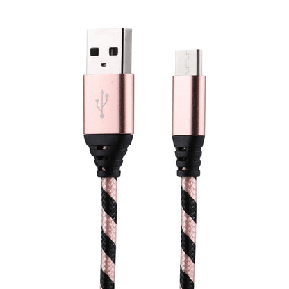 1m USB to USB-C / Type-C Nylon Weave Style Data Sync Charging Cable(Rose Gold) by buy2fix