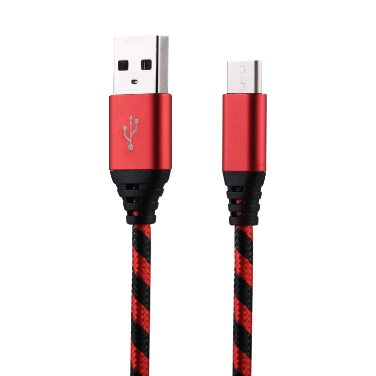 1m USB to USB-C / Type-C Nylon Weave Style Data Sync Charging Cable(Red) by buy2fix