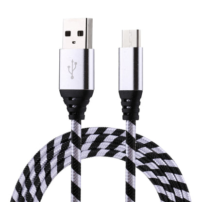 1m USB to USB-C / Type-C Nylon Weave Style Data Sync Charging Cable(Silver) by buy2fix