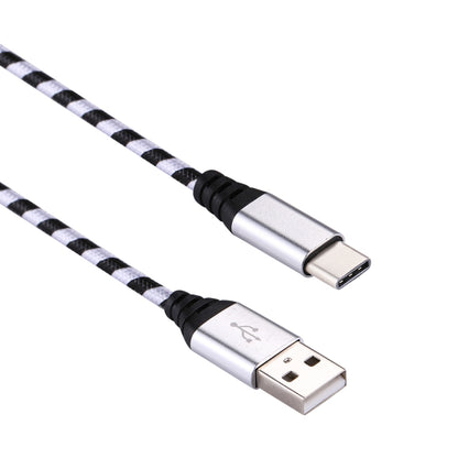 1m USB to USB-C / Type-C Nylon Weave Style Data Sync Charging Cable(Silver) by buy2fix
