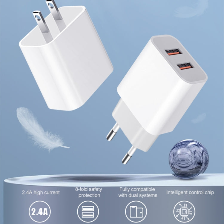 M117 2.4A Dual USB Port Flash Charger Travel Charger, US Plug - USB Charger by buy2fix | Online Shopping UK | buy2fix