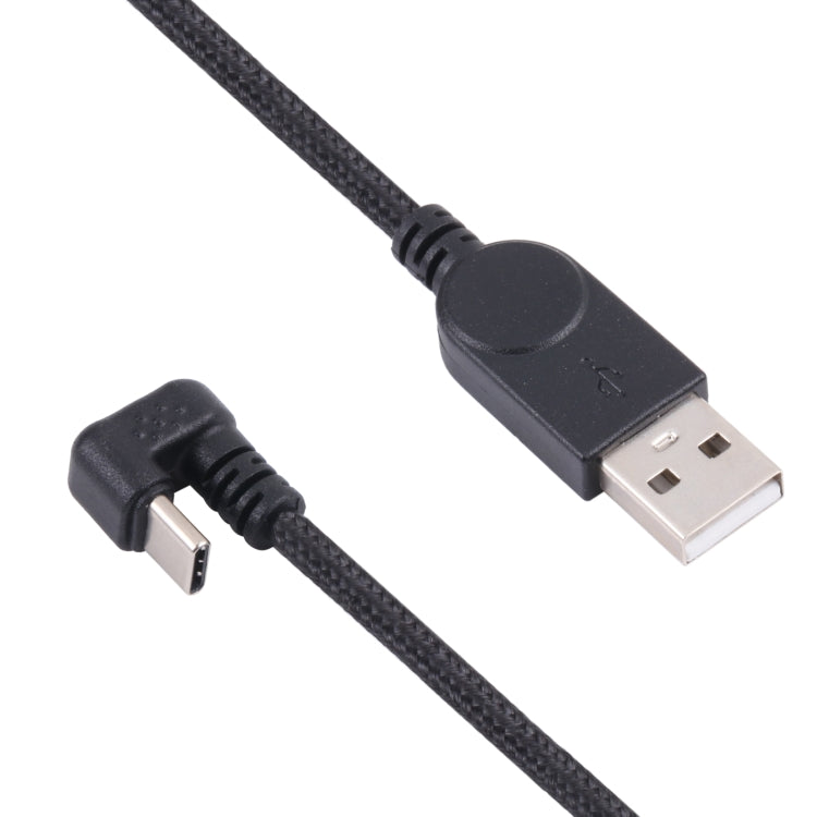 U-shaped USB-C / Type-C Male to USB Male Nylon Braid Charge Data Cable by buy2fix