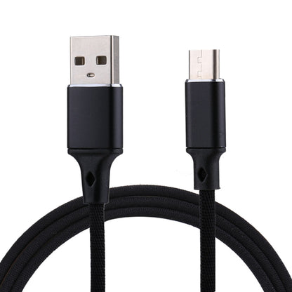 1m 2A Output USB to USB-C / Type-C Nylon Weave Style Data Sync Charging Cable(Black) by buy2fix