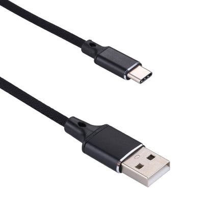 1m 2A Output USB to USB-C / Type-C Nylon Weave Style Data Sync Charging Cable(Black) by buy2fix