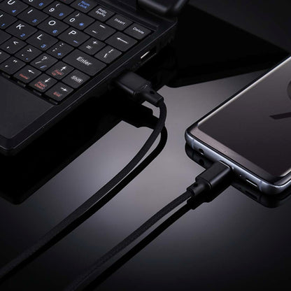 1m 2A Output USB to USB-C / Type-C Nylon Weave Style Data Sync Charging Cable(Black) by buy2fix