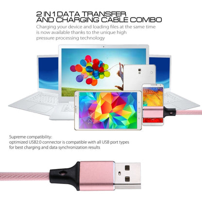 1m 2A Output USB to USB-C / Type-C Nylon Weave Style Data Sync Charging Cable(Pink) by buy2fix