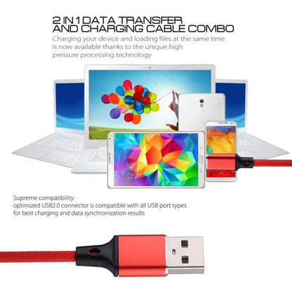 1m 2A Output USB to USB-C / Type-C Nylon Weave Style Data Sync Charging Cable(Red) by buy2fix