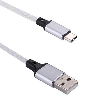 1m 2A Output USB to USB-C / Type-C Nylon Weave Style Data Sync Charging Cable(White) by buy2fix