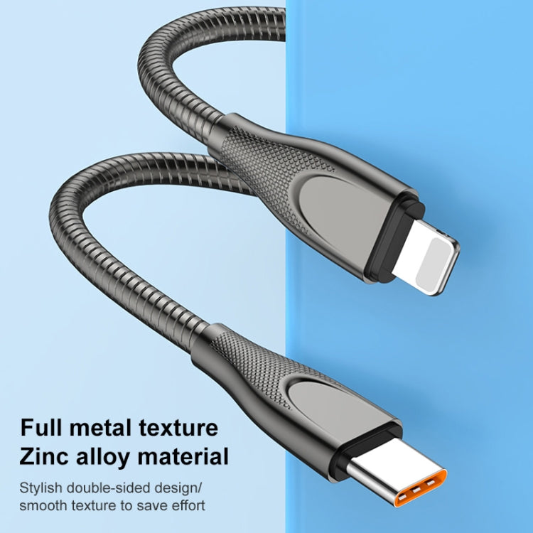 ADC-009 USB to USB-C / Type-C Zinc Alloy Hose Fast Charging Data Cable, Cable Length: 1m (Gun Metal) by buy2fix