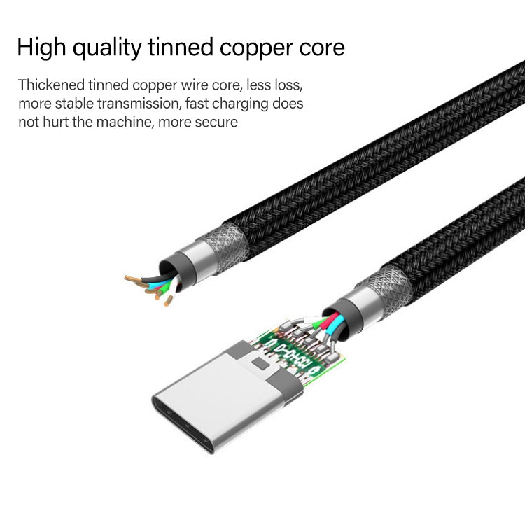 60W PD USB-C / Type-C Male to USB-C / Type-C Male Braided Data Cable, Cable Length: 1m by buy2fix