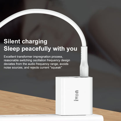 IVON AD36 12W 2.4A Dual USB Port Travel Charger, US Plug - USB Charger by IVON | Online Shopping UK | buy2fix