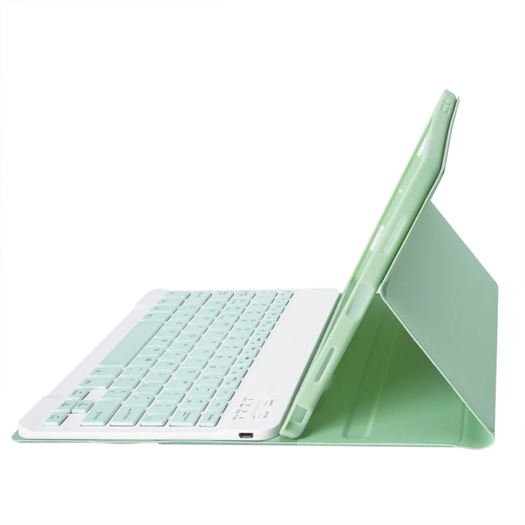 For iPad 11 2025 / 10th Gen 10.9 2022 A10B Lambskin Texture Ultra-thin Bluetooth Keyboard Leather Tablet Case with Pen Slot(Green) - Universal by buy2fix | Online Shopping UK | buy2fix