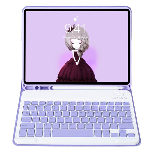 For iPad 11 2025 / 10th Gen 10.9 2022 A10B Lambskin Texture Ultra-thin Bluetooth Keyboard Leather Tablet Case with Pen Slot (Lavender Purple) - Universal by buy2fix | Online Shopping UK | buy2fix