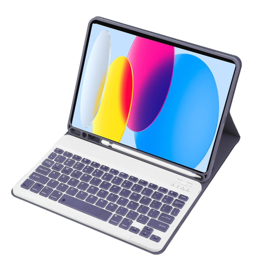 For iPad 11 2025 / 10th Gen 10.9 2022 A10B Lambskin Texture Ultra-thin Bluetooth Keyboard Leather Tablet Case with Pen Slot(Purple) - Universal by buy2fix | Online Shopping UK | buy2fix