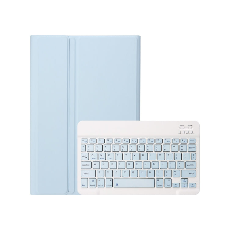 For iPad 11 2025 / 10th Gen 10.9 2022 A10B Lambskin Texture Ultra-thin Bluetooth Keyboard Leather Tablet Case with Pen Slot(Baby Blue) - Universal by buy2fix | Online Shopping UK | buy2fix